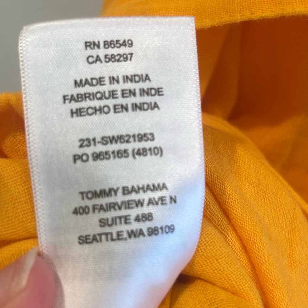 Tommy Bahama Full Button Women’s Dress Island Soft Gold Size Small Tie Maxi - Picture 8 of 11
